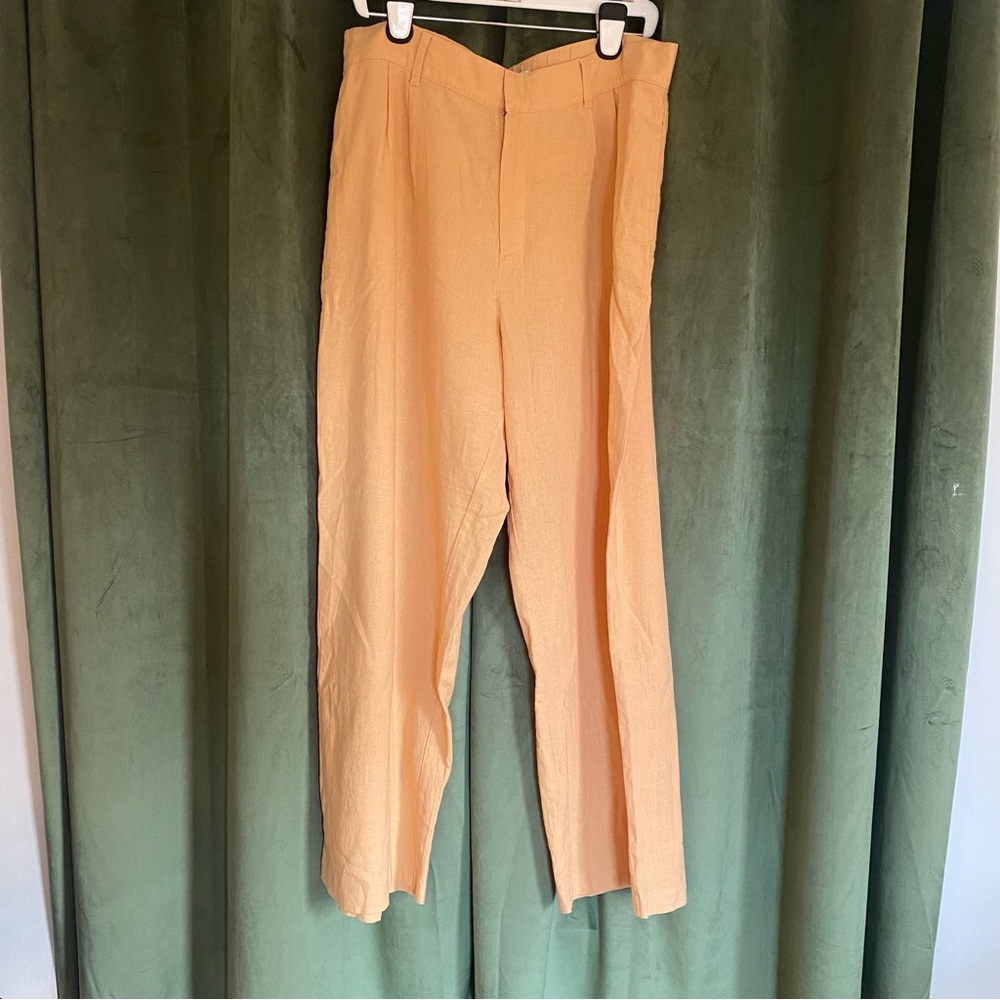 A&F creamsicle tailored linen pants XL